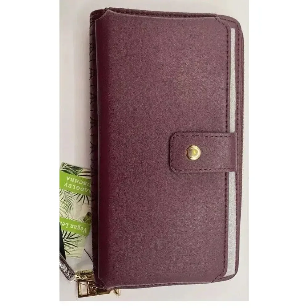 Badgley Mischka Plum Long Wallet with Wristlet